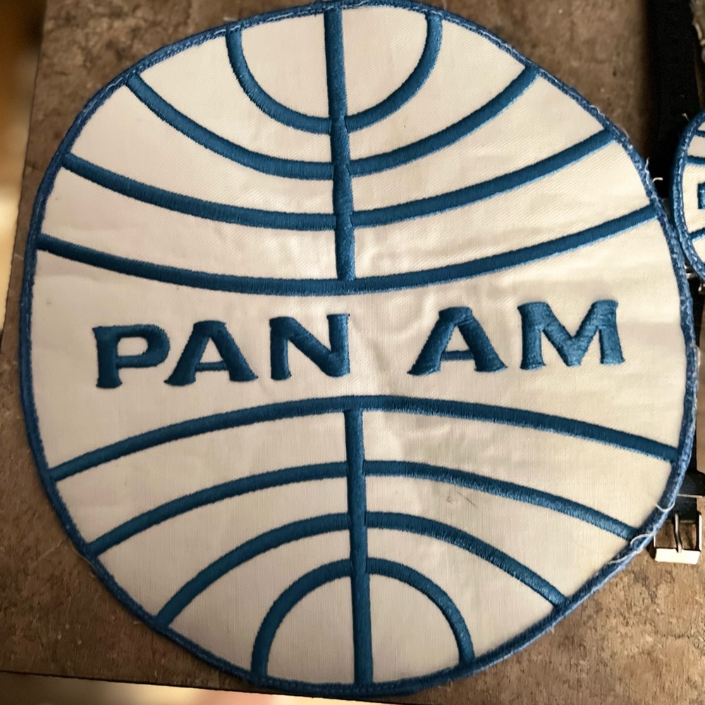 Vintage Pan Am 8” round embroidered Patch